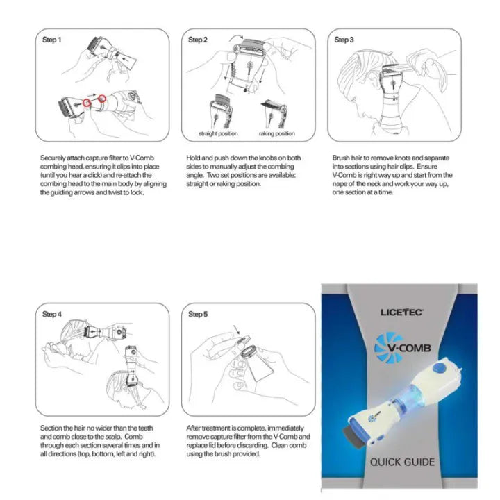 V-Comb Electronic Lice Removal Comb – Safe & Chemical-Free