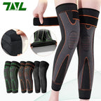 Compression Knee Pad with Strap – Full Leg Sleeve for Arthritis Relief, Running & Gym Sports, Elastic Warm Brace with Self-Heating Support 1 pcs