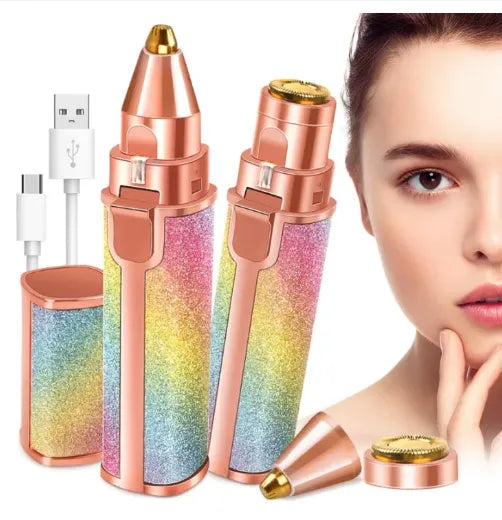 2 In 1 Rechargeable Flawless Eyebrow & Facial Hair Remover