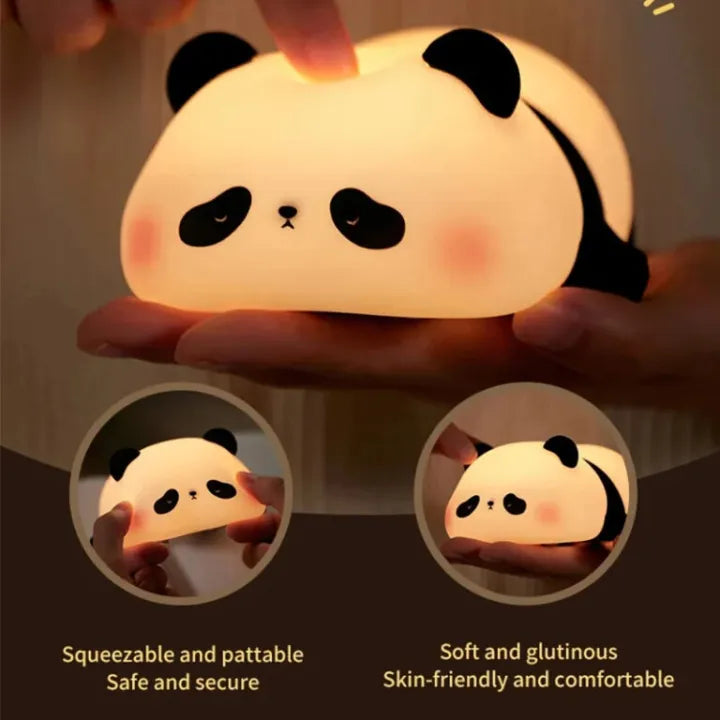 Cute Panda Silicone LED Night Lamp Light - Warm White LED Night Light Ratings 55