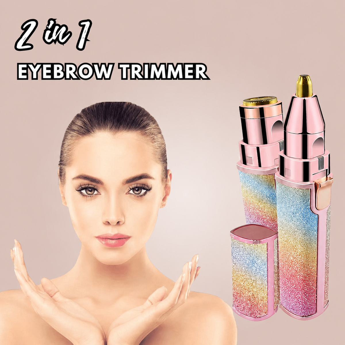 2 In 1 Rechargeable Flawless Eyebrow & Facial Hair Remover