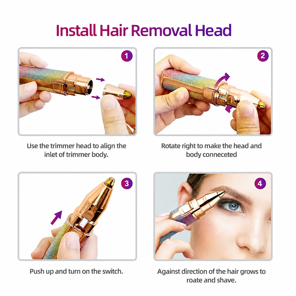 2 In 1 Rechargeable Flawless Eyebrow & Facial Hair Remover