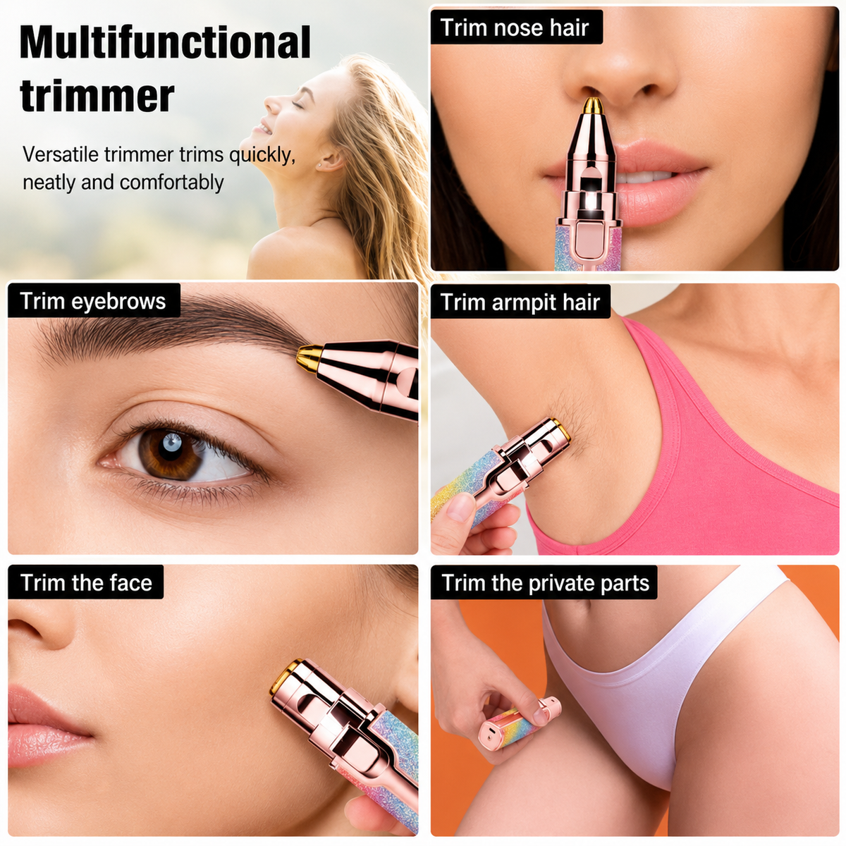 2 In 1 Rechargeable Flawless Eyebrow & Facial Hair Remover
