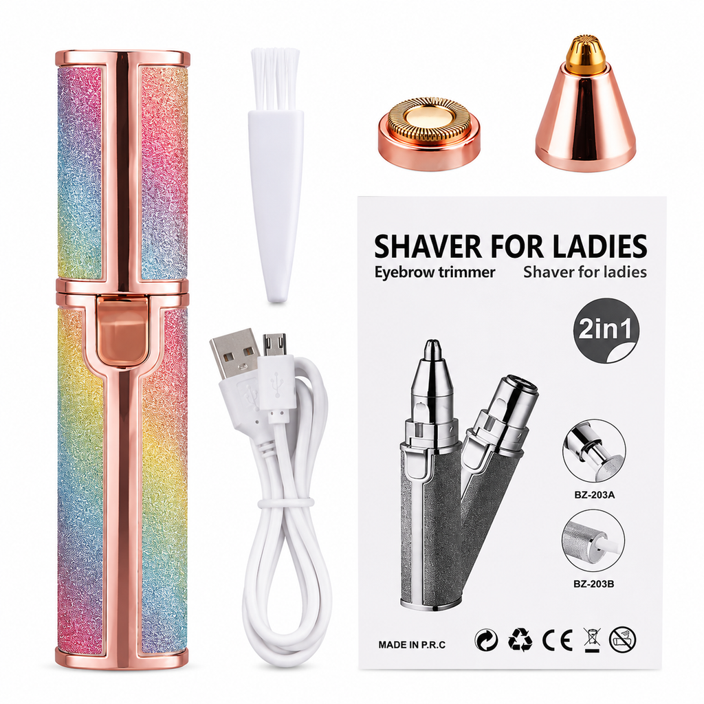 2 In 1 Rechargeable Flawless Eyebrow & Facial Hair Remover