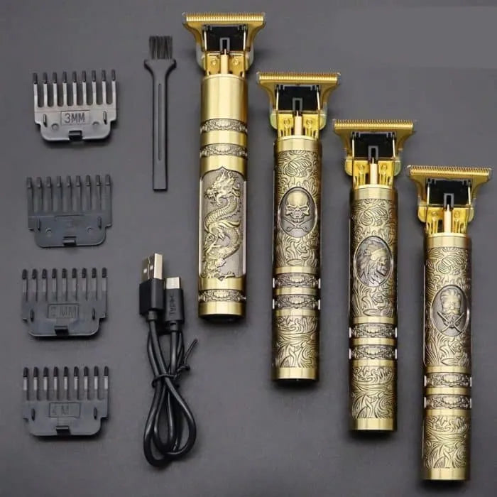 T9 Vintage Hair Trimmer for Men – Rechargeable Professional Shaver (Metal Body)