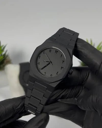 🖤 Fiber Aura Premium Arabic Dial Men’s Watch (Black Edition)