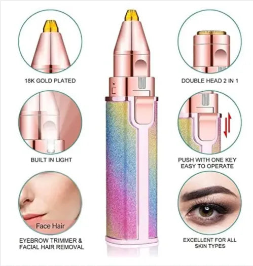 2 In 1 Rechargeable Flawless Eyebrow & Facial Hair Remover