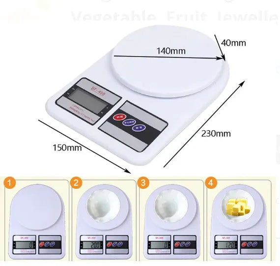 SF-400 Digital Kitchen Scale – 10KG High-Precision LCD Food Weighing Scale